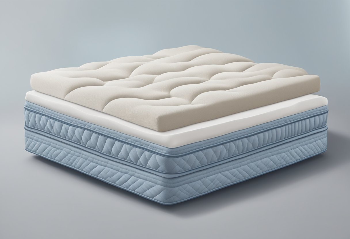 A side sleeper peacefully rests on a cloud-like mattress, surrounded by plush layers of memory foam and supportive coils